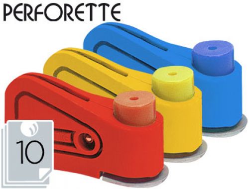 Furador 1 furo perforette fura 10 folhas , Perforette , 28001 , 8412765100499